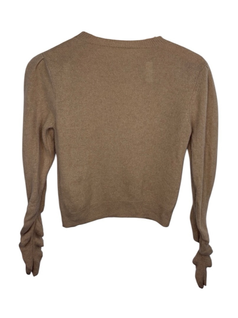 Frame Caramel Cashmere Puffed Ruched Sleeve Long Sleeve Sweater Women Size S - Picture 4 of 4
